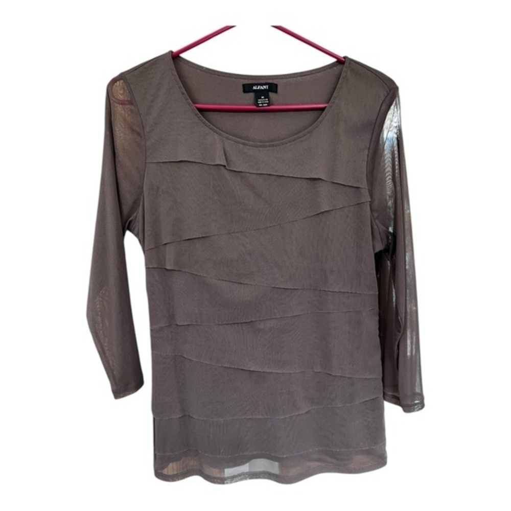Alfani Sheer bandage style Layered Blouse in Brown